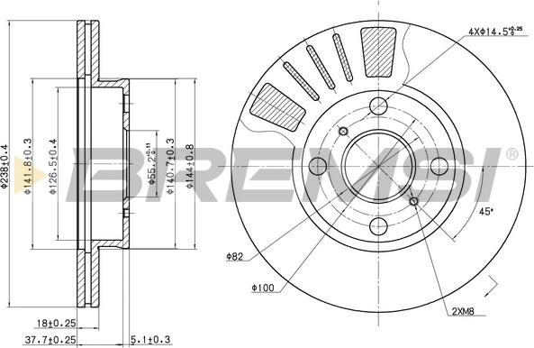 Bremsi CD7094V - Тормозной диск autosila-amz.com