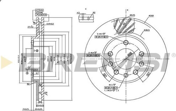 Bremsi CD7042V - Тормозной диск autosila-amz.com