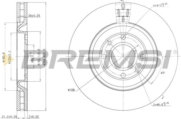 Bremsi CD7065V - Тормозной диск autosila-amz.com