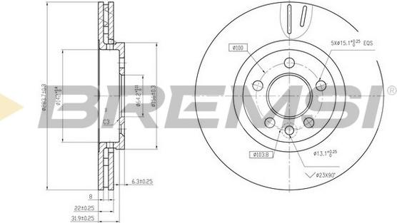 Bremsi CD7080V - Тормозной диск autosila-amz.com