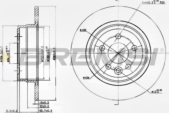 Bremsi CD7081S - Тормозной диск autosila-amz.com