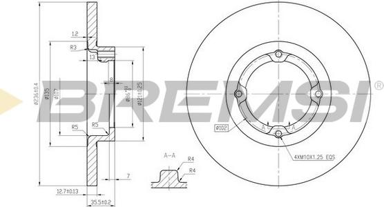 Bremsi CD7076S - Тормозной диск autosila-amz.com