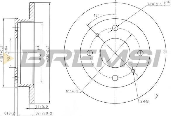 Bremsi CD7077S - Тормозной диск autosila-amz.com