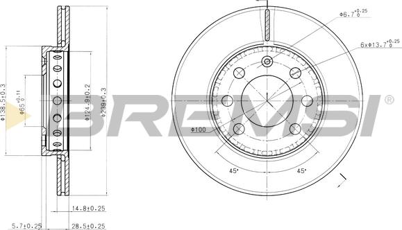 Bremsi CD7161V - Тормозной диск autosila-amz.com