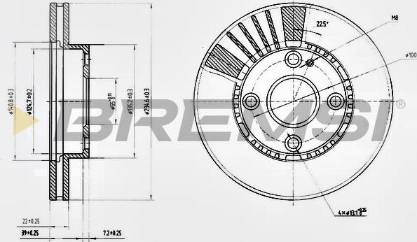 Bremsi CD7104V - Тормозной диск autosila-amz.com