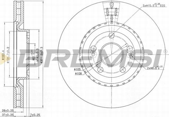 Bremsi CD7139V - Тормозной диск autosila-amz.com