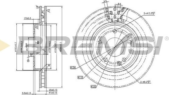 Bremsi CD7135V - Тормозной диск autosila-amz.com