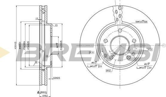 Bremsi CD7136V - Тормозной диск autosila-amz.com