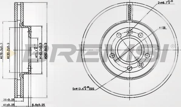 Bremsi CD7132V - Тормозной диск autosila-amz.com