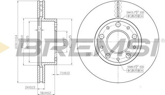 Bremsi CD7170V - Тормозной диск autosila-amz.com