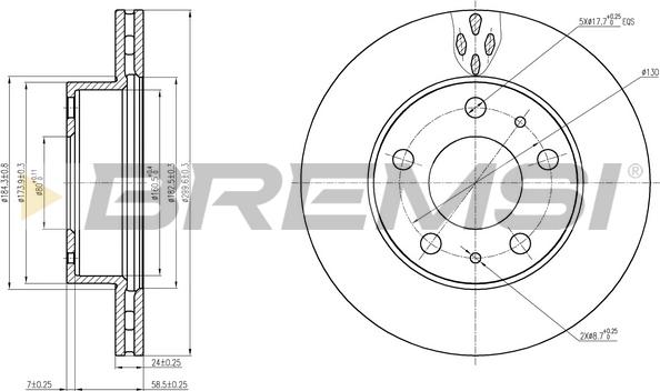 Bremsi CD7171V - Тормозной диск autosila-amz.com