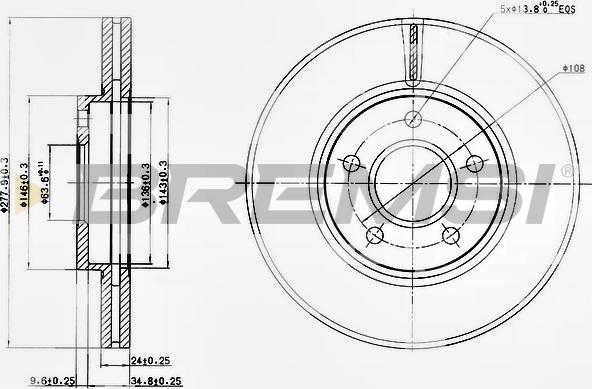 Bremsi CD7172V - Тормозной диск autosila-amz.com