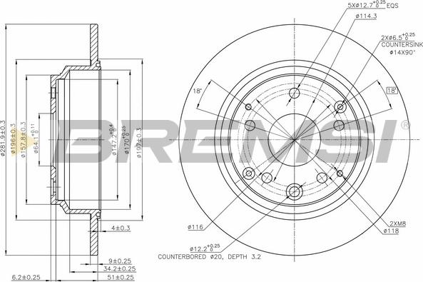 Bremsi CD7894S - Тормозной диск autosila-amz.com