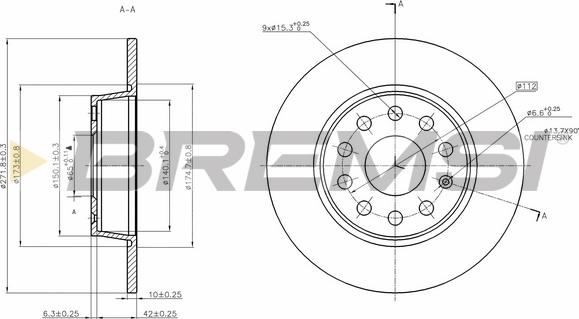 Bremsi CD7895S - Тормозной диск autosila-amz.com