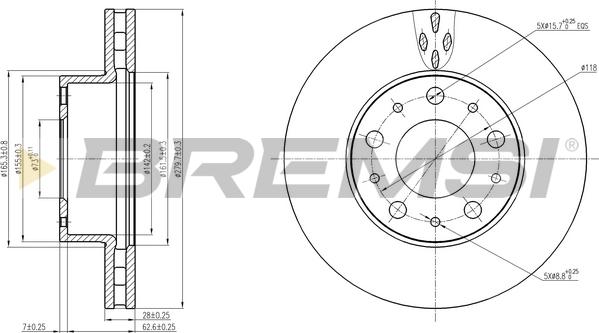 Bremsi CD7800V - Тормозной диск autosila-amz.com