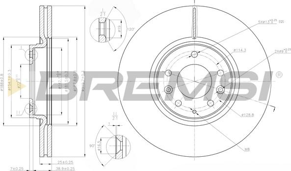 Bremsi CD7880V - Тормозной диск autosila-amz.com