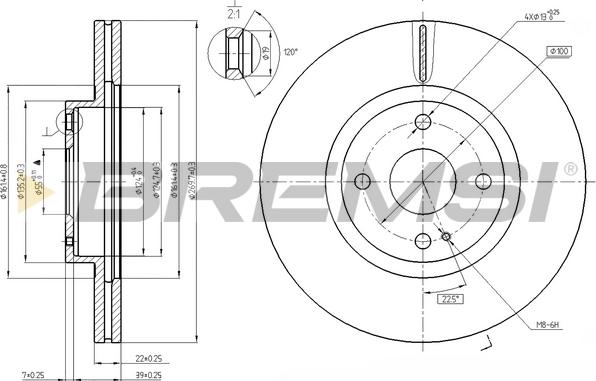 Bremsi CD7839V - Тормозной диск autosila-amz.com