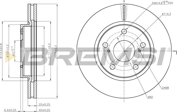 Bremsi CD7838V - Тормозной диск autosila-amz.com