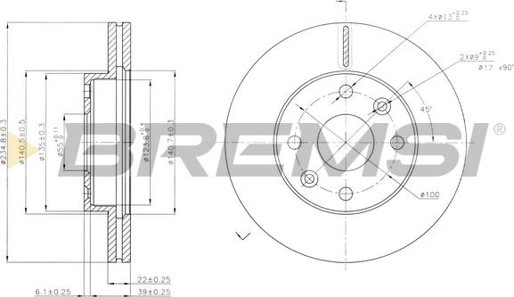 Bremsi CD7391V - Тормозной диск autosila-amz.com