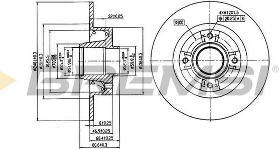 Bremsi CD7369S - Тормозной диск autosila-amz.com