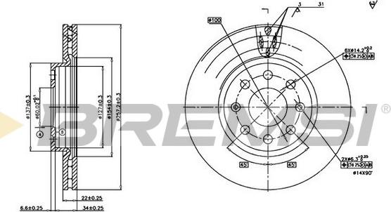 Bremsi CD7304V - Тормозной диск autosila-amz.com