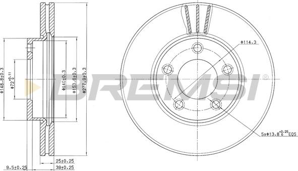 Bremsi CD7311V - Тормозной диск autosila-amz.com