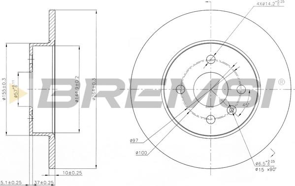 Bremsi CD7313S - Тормозной диск autosila-amz.com