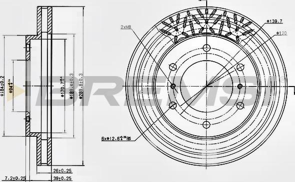 Bremsi CD7384V - Тормозной диск autosila-amz.com