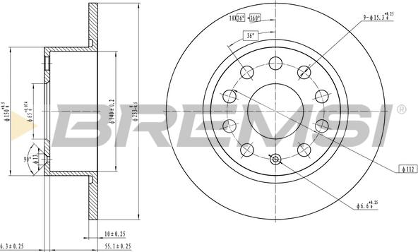 Bremsi CD7334S - Тормозной диск autosila-amz.com