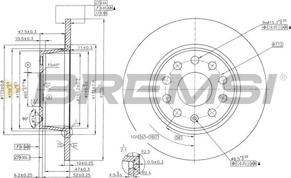 Bremsi CD7328S - Тормозной диск autosila-amz.com