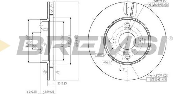 Bremsi CD7294V - Тормозной диск autosila-amz.com