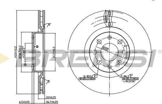 Bremsi CD7298V - Тормозной диск autosila-amz.com