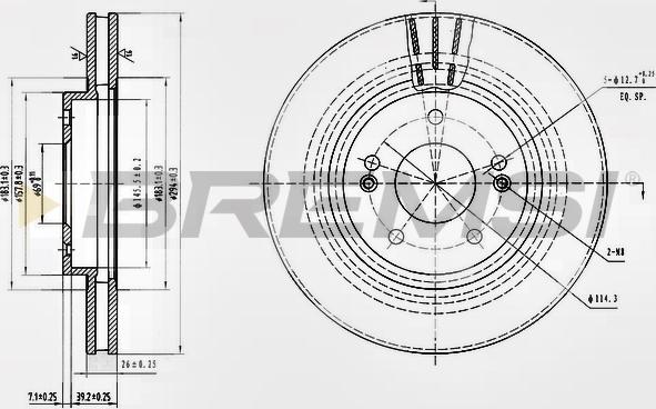 Bremsi CD7292V - Тормозной диск autosila-amz.com