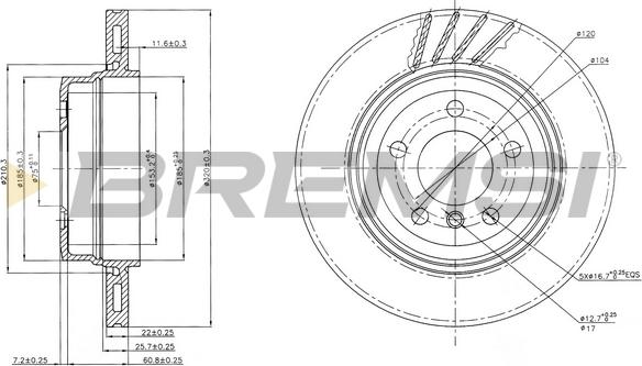 Bremsi CD7297V - Тормозной диск autosila-amz.com