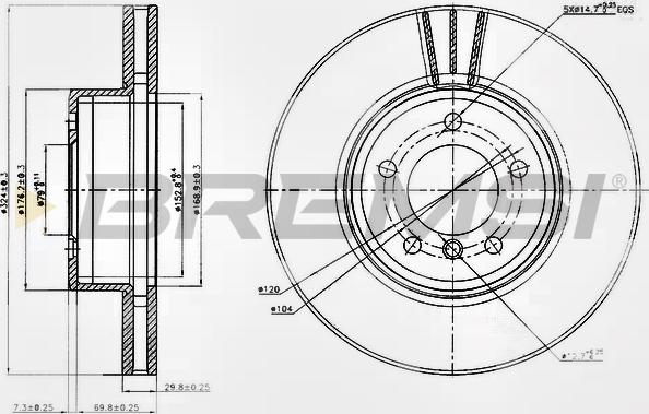 Bremsi CD7242V - Тормозной диск autosila-amz.com