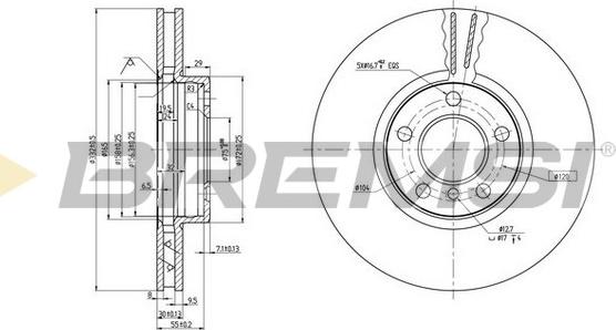 Bremsi CD7256V - Тормозной диск autosila-amz.com