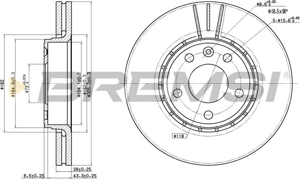 Bremsi CD7204V - Тормозной диск autosila-amz.com