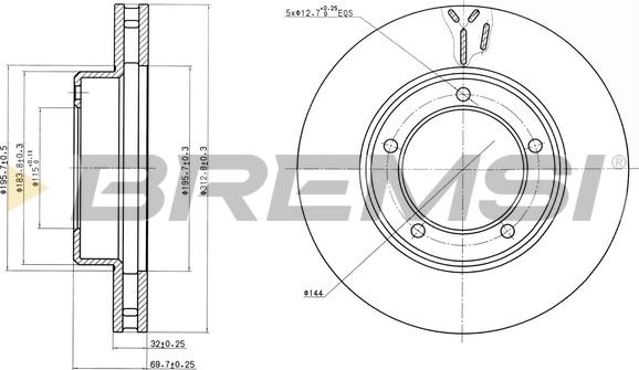 Bremsi CD7211V - Тормозной диск autosila-amz.com