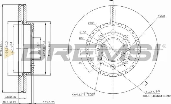 Bremsi CD7281V - Тормозной диск autosila-amz.com