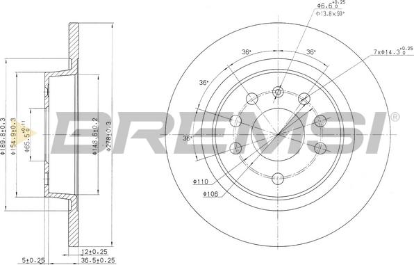 Bremsi CD7288S - Тормозной диск autosila-amz.com