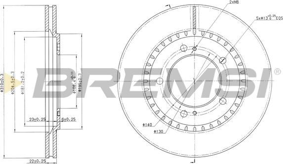 Bremsi CD7282V - Тормозной диск autosila-amz.com