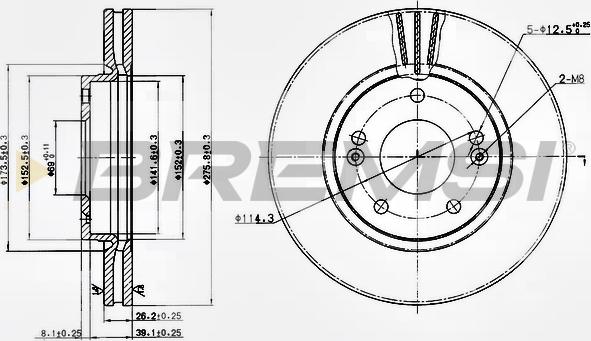 Bremsi CD7239V - Тормозной диск autosila-amz.com