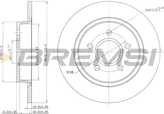 Bremsi CD7227S - Тормозной диск autosila-amz.com