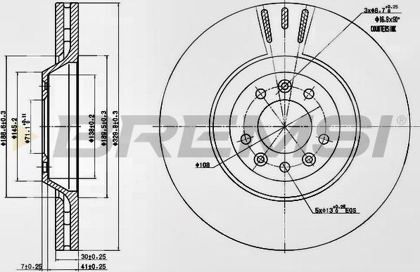 Bremsi CD7274V - Тормозной диск autosila-amz.com