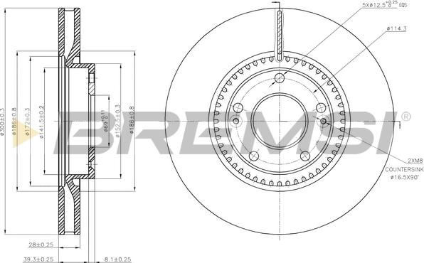 Bremsi CD7795V - Тормозной диск autosila-amz.com