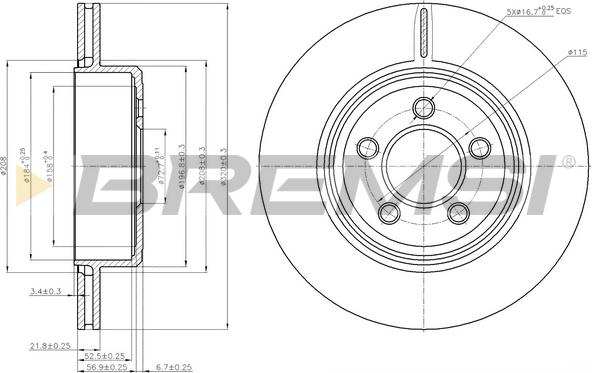 Bremsi CD7766V - Тормозной диск autosila-amz.com