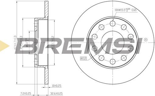 Bremsi CD7709S - Тормозной диск autosila-amz.com