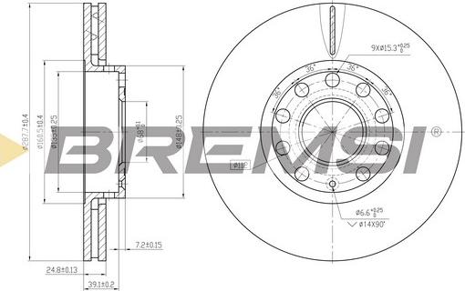 Bremsi CD7706V - Тормозной диск autosila-amz.com