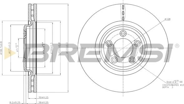 Bremsi CD7702V - Тормозной диск autosila-amz.com