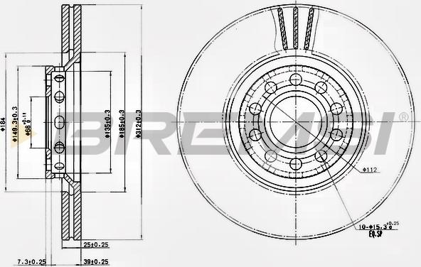 Bremsi CD7707V - Тормозной диск autosila-amz.com